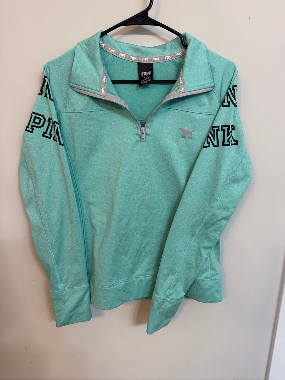 PINK Victoria's Secret Half-Zip Pullover Sweater in Mint
